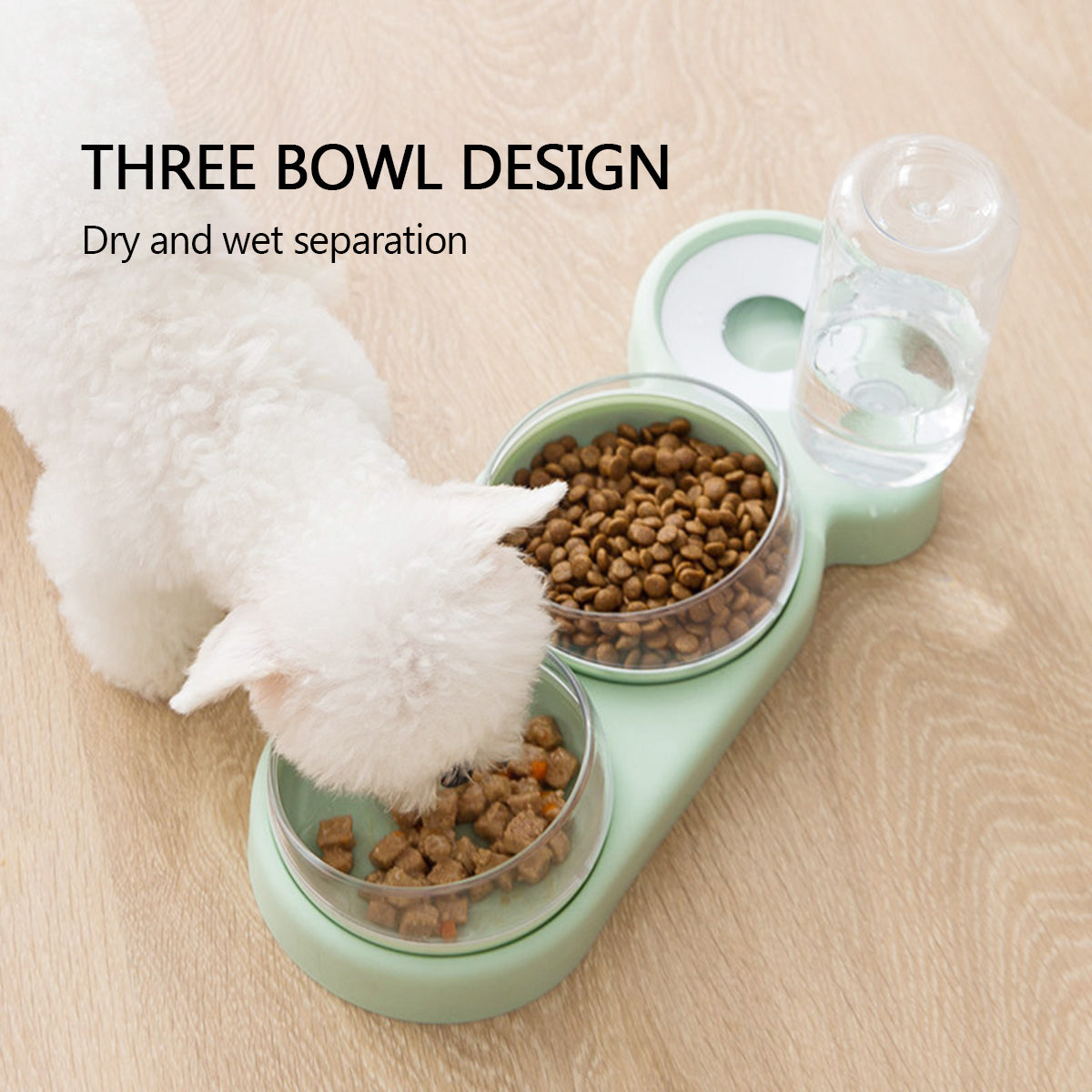 Pet Bowl Double Bowl Feeder With Auto Water Dispenser